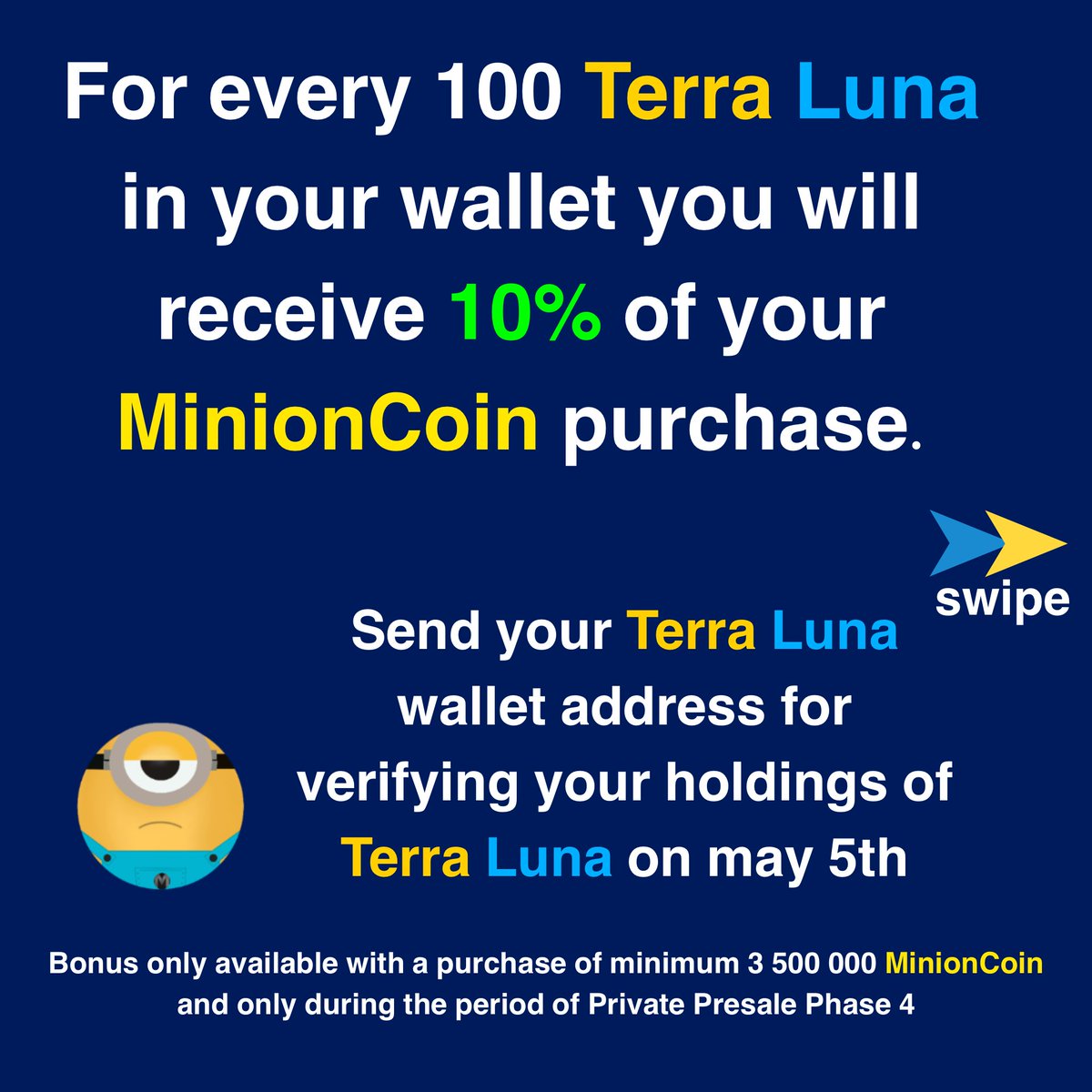 MinionMeta's tweet photo. @PhoenixFinan @stablekwon Good news for every #terraluna holder🥳 https://t.co/R4UCSG3ZsB