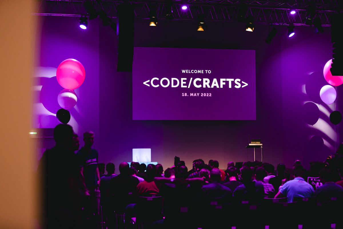 CodeCraftsVie's tweet photo. We just kicked off @CodeCraftsVie 2022 and cannot wait for a full day of amazing talks and great conversations 🚀🚀 #codecrafts https://t.co/UDbfvFhNbM