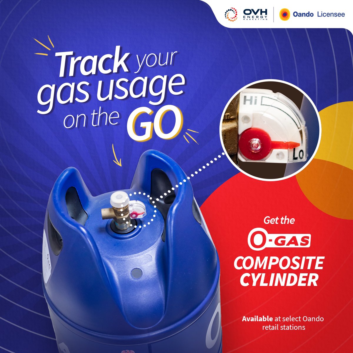 OVHEnergy's tweet photo. O-GAS composite cylinder is designed with a meter gauge which enables you  track your cooking gas usage 

#ovhenergy #bestpreparedwithogas https://t.co/i0ZUYumkP8