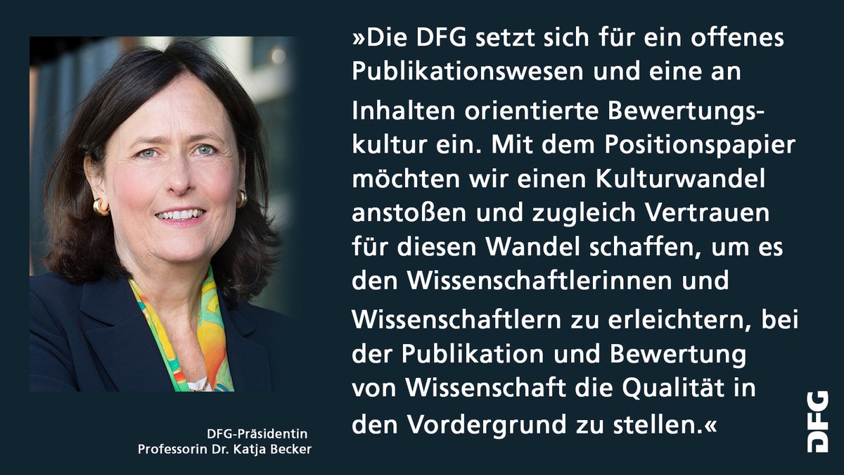 Im wissenschaftl. Publikationswesen gibt es Entwicklungen, die nachteilige Effekte auf die Forschung haben u. die problematische Anreize setzen können. Die #DFG hat nun dazu das Positionspapier "Wissenschaftliches Publizieren" veröffentlicht➡️dfg.de/download/pdf/f…