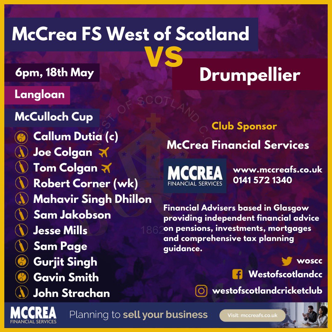 McCrea FS West of Scotland Cricket Club tweet media