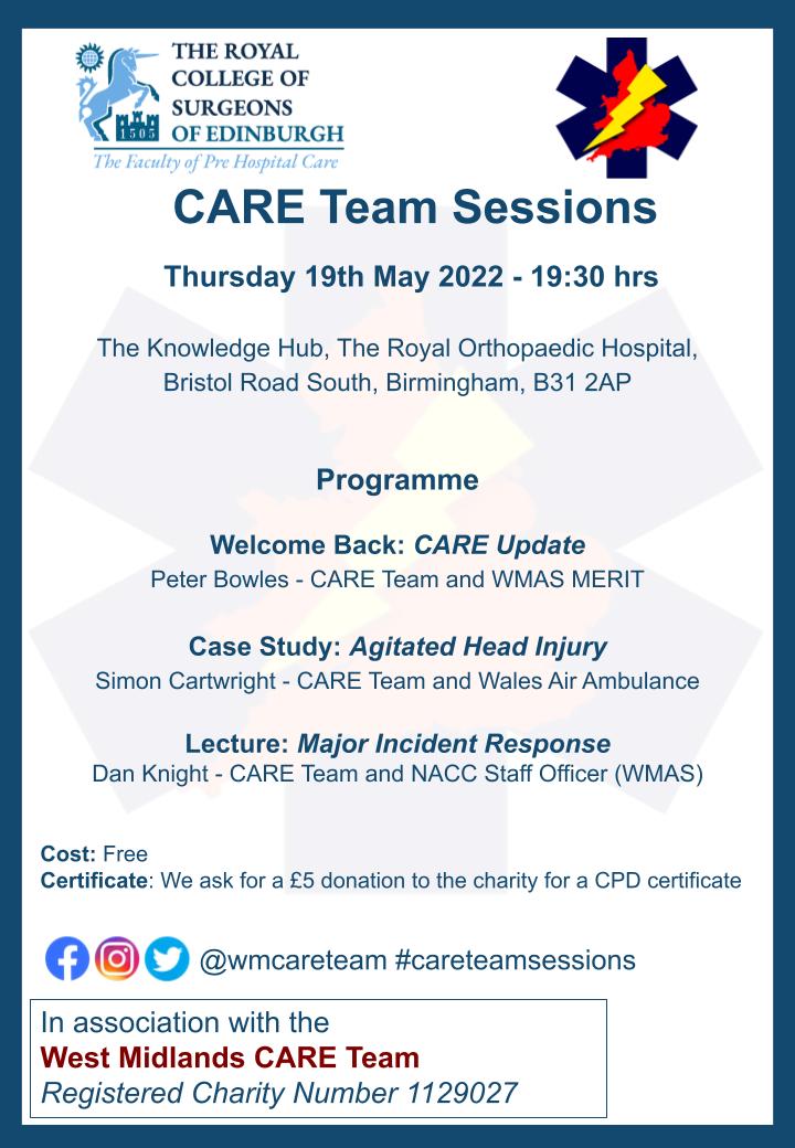 The FPHC West Midlands Region in association with the West Midlands CARE team event: CARE Team Sessions
19 May - 19.30hrs
Location: Birmingham
Please not that this is a F2F event
