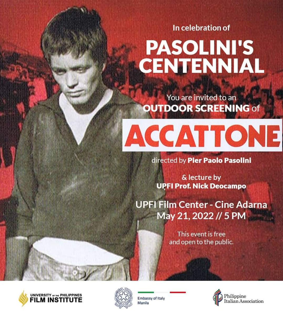 See you on Saturday for our FIRST OUTDOOR CINEMA! 

This event is free and open to the public on a first come, first served basis. Kindly present vaccination cards at the registration area as health and safety protocols will be closely observed.