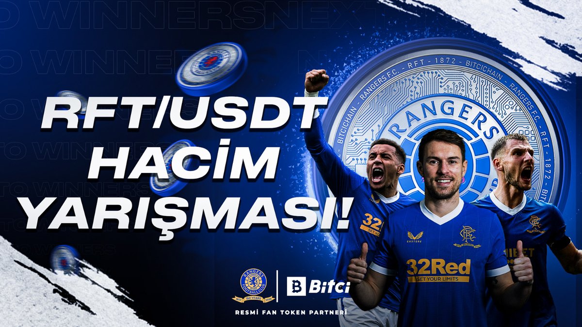🎉 Hacim yarışmaları RFT Token hacim yarışması ile geri dönüyor! 

🙌 <a href="/RangersFC/">Rangers Football Club</a>'nin Avrupa Ligi Final maçı şerefine RFT/USDT paritesinde en yüksek hacmi yapan ilk 50 kullanıcıya toplamda 50 bin #RFT hediye! 

#Bitci