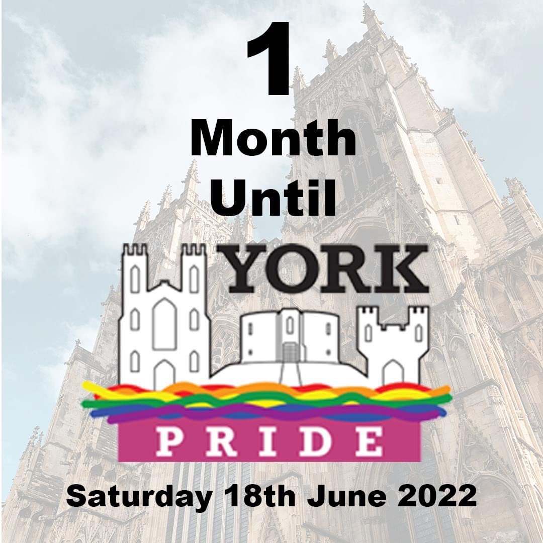 Can you believe it's nearly here? In one month, York Pride returns for 2022!

At 12:00 on Saturday 18th June, we'll be marching from York Minster all the way to York Knavesmire, where we'll see some fantastic acts gracing our stage!

Will you be joining us?