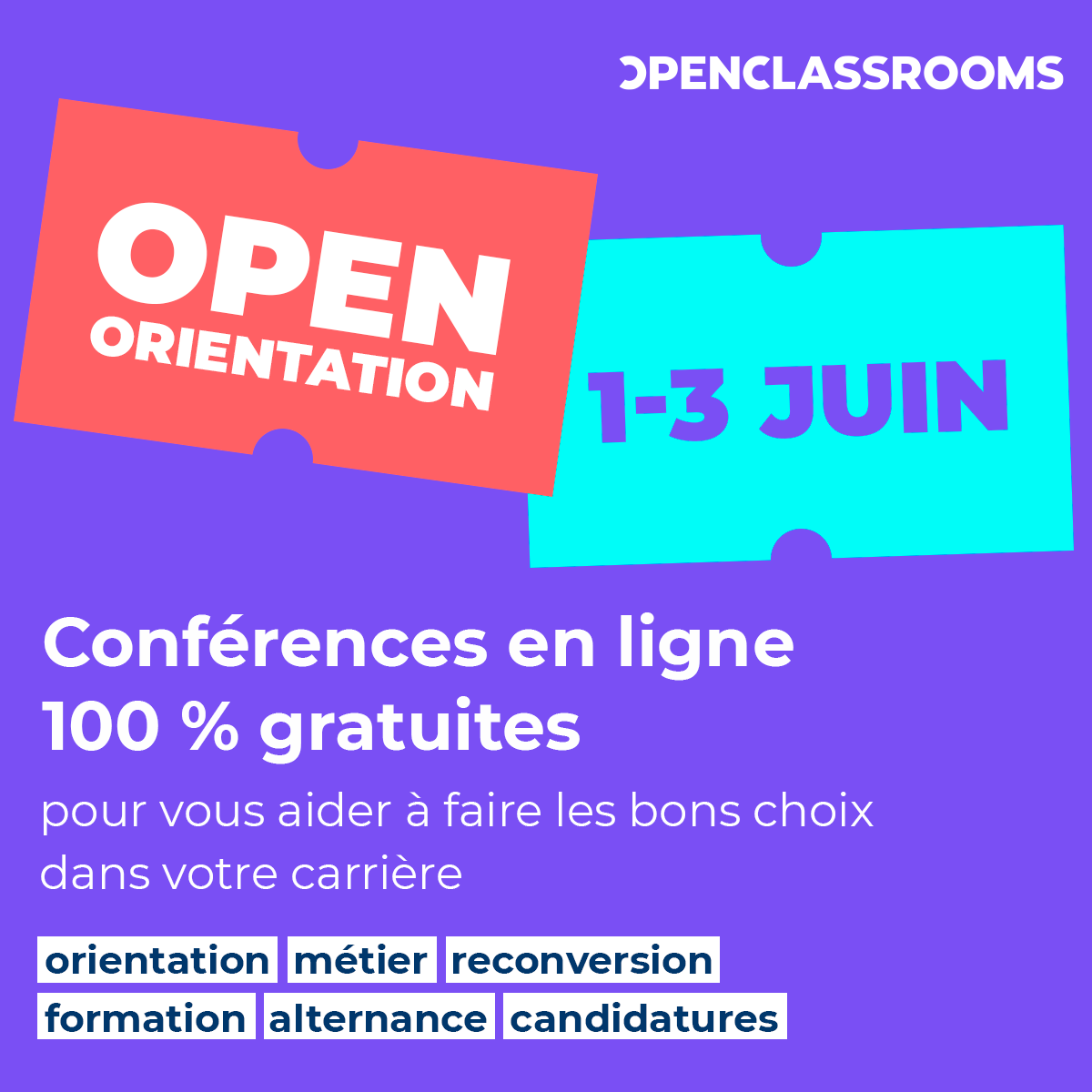 OCFrance's tweet photo. Vous cherchez votre futur métier ?
#OpenOrientation, notre événement en ligne, revient pour une troisième édition.
Au programme : 14 thématiques au choix sur 3 jours pour réfléchir à votre avenir professionnel.
Inscrivez-vous dès maintenant → https://t.co/HLeZGZw5vx https://t.co/KwMf02eIQI