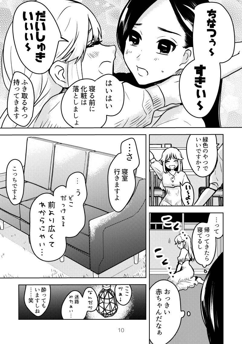 酔っ払って帰って来た彼女と寝る前の会話💗
(MRNR HONEY DAYSより)
#創作百合 