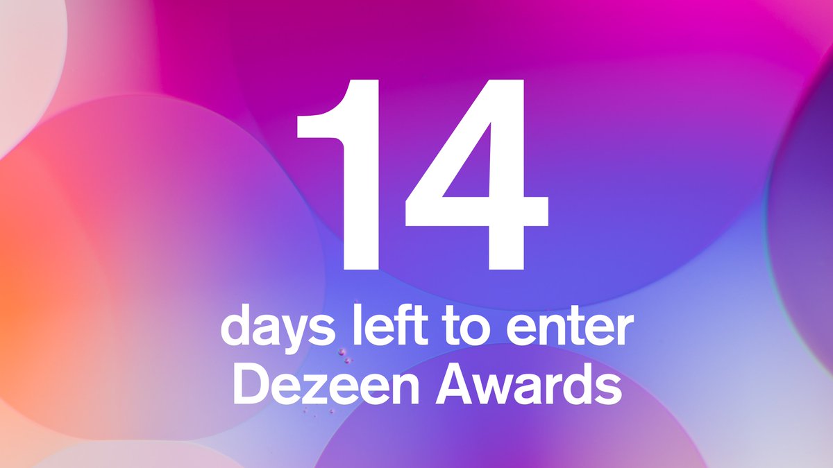 There are only 14 days left until entries close for Dezeen Awards 2022. Enter before midnight on 1 June!

Follow the link to sign in and submit your entry: dezeen.com/awards/signup/…
 
#dezeenawards #architecture #interiors #design