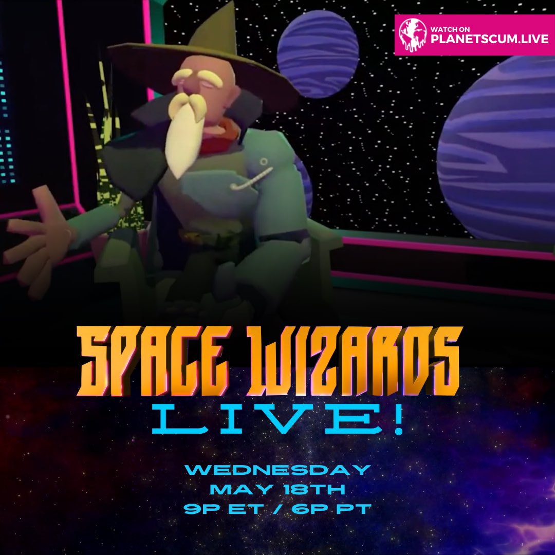 EricYearwood's tweet photo. Join us for the #SpaceWizards SEASON FINALE on @planetscumlive tonight at 9pm EST.  It’s an action packed animated series performed live in #vr.  See you there! https://t.co/azuWc5NGzA