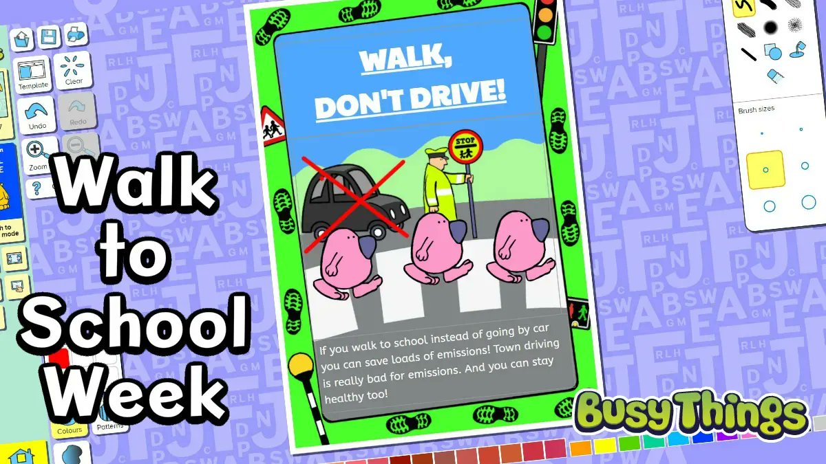 busythings's tweet photo. Walk to School Week tomorrow is all about saving the planet.
Can you convince someone not to drive with your 'Walk, don't drive' poster?
@livingstreets #W2SW #WalkToSchool #WalkToSchoolWeek https://t.co/kDICHB76Od