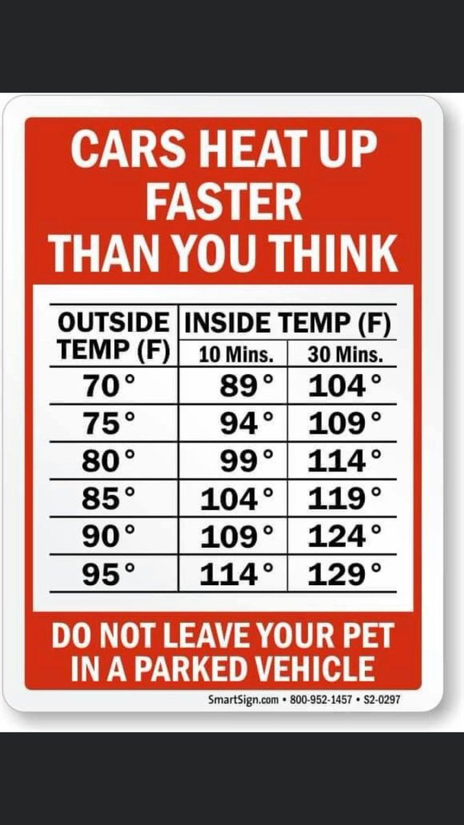 As the weather heats up please be mindful when leaving pets in parked cars