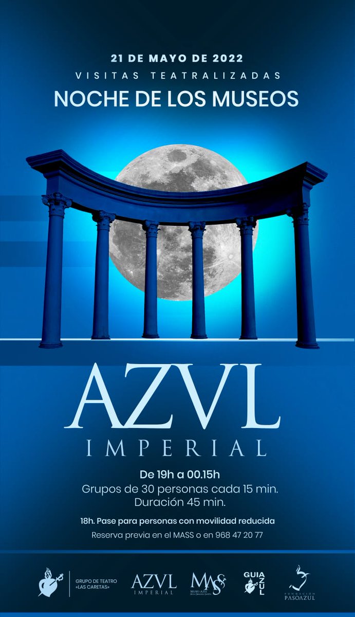 GuiAzul_OFICIAL's tweet photo. ¡Feliz día internacional de los Museos! 💙

Desde el equipo de GUIAZUL, celebramos este día tan especial y os invitamos a acudir a las actividades preparadas por  @pasoazullorca el próximo sábado en el @MuseoAzulSS

¡No te lo pierdas! 🎭
#DiaDeLosMuseos #museos #MuseumDay #museum https://t.co/T3ONwO2f1X