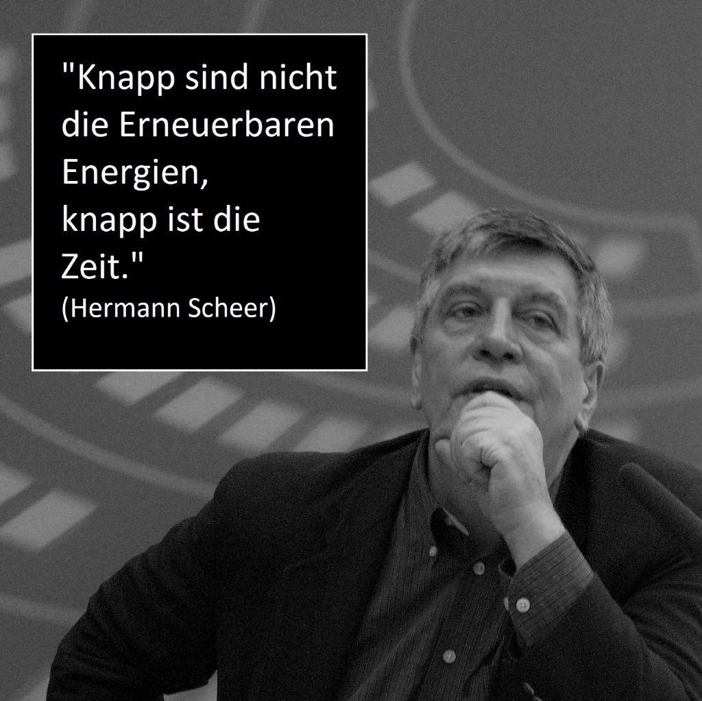 „Erneuerbare Energien brauchen kleine, dezentrale Strukturen. Darin liegen ihre gesellschaftspolitischen Chancen. Die künftige von Millionen Trägern organisierte dezentrale, in den Regionen verankerte Energieversorgung, wird demokratisch sein.“ (Hermann Scheer) 
☀️💨🍃💦🔥