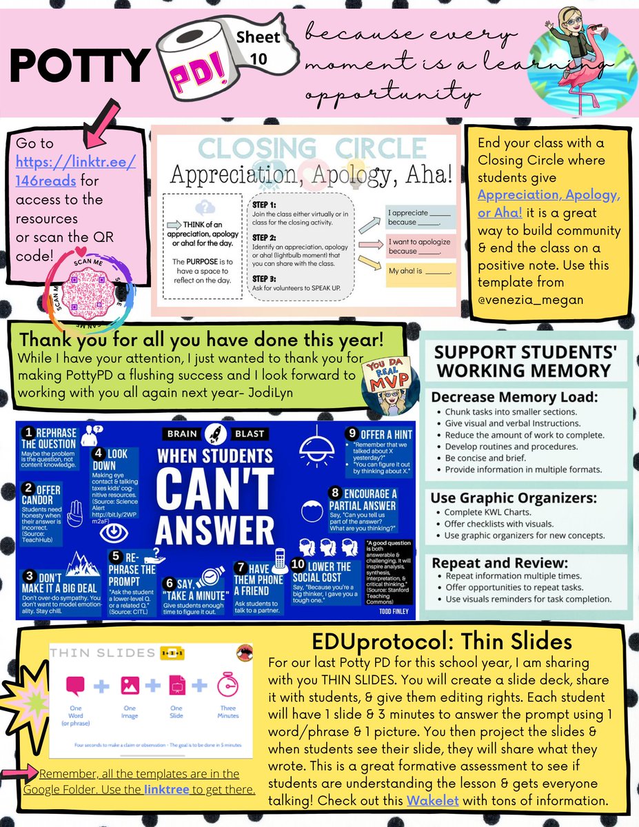 tmclain903's tweet photo. RT @146reads1: The last #pottyPD of the school yr is circling the🚽 Shout out to @venezia_megan #ClosingCircle template #EDUProtocols for a year's worth of inspiration @finleyt for digestible graphics @tcea for non🛑 strategies &amp; my Twitter PLN for ene… https://t.co/mx7crWrKzB