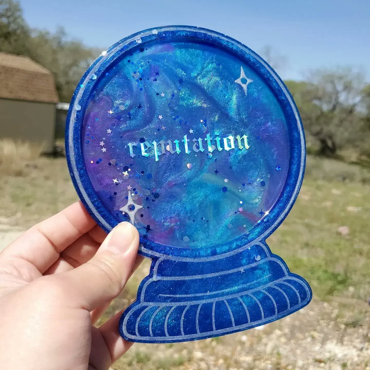 cabinsidecrafts's tweet photo. Some extra pics of the Olivia coasters to show off the holographic font ✨️ This reputation tray is also available! 
https://t.co/9NrW4jGNE0 ♡ https://t.co/bqKpL7rAZ5