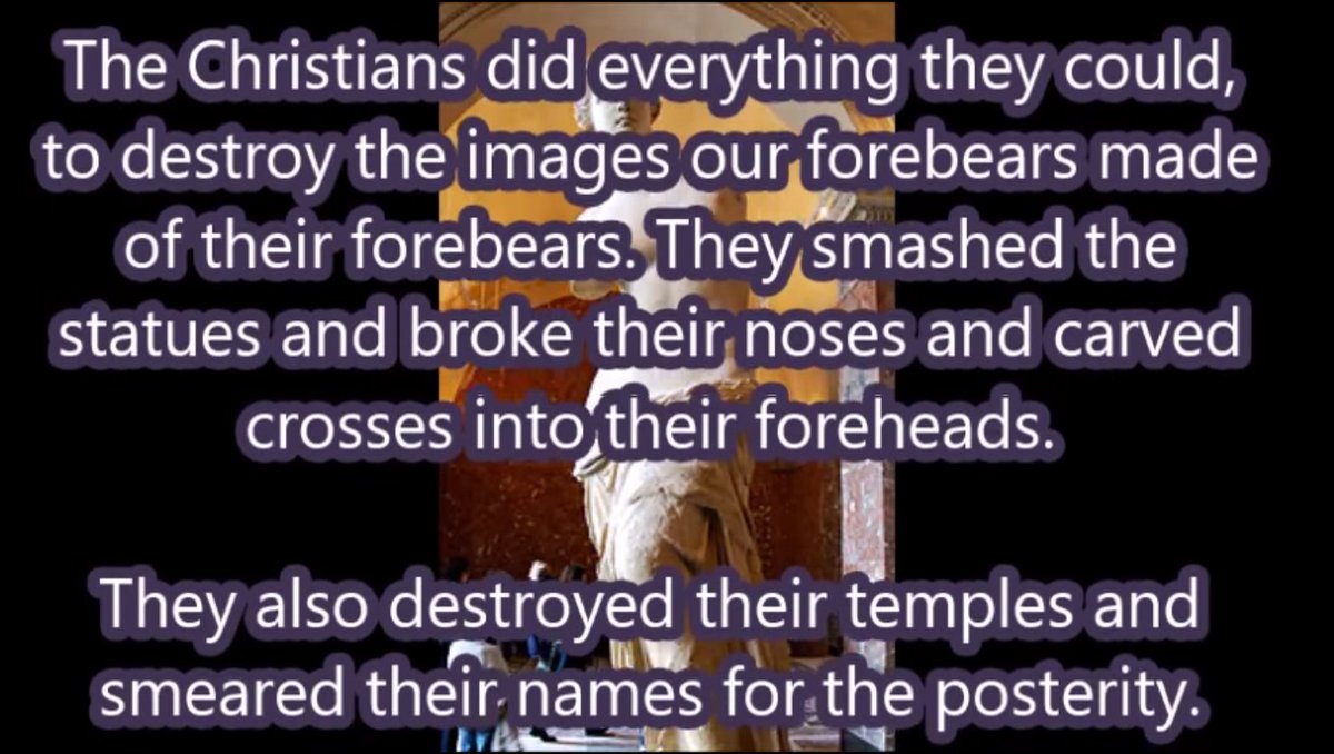 ThuleanArchive's tweet photo. What the Christian mentality does to someone. They will deface and destroy the images of their own ancestors, and condemn them for not being Abrahamists, while at the same time erecting shrines to Moses, Jacob and other Jewish prophets. https://t.co/R4xMNLibSN