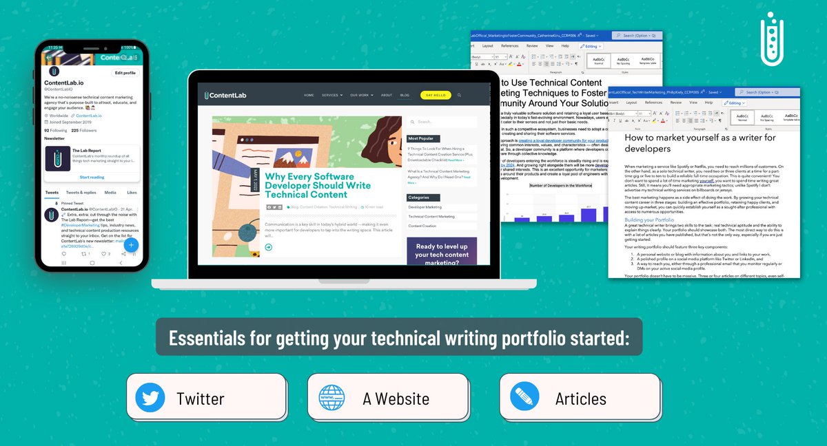 ContentLabIO's tweet image. You're a busy programmer. You want to write #TechnicalContent. These two fields complement each other well! Today, we'll cover some actionable steps you can take to build a portfolio, retain happy clients, and move up-market. bit.ly/3PwdrG0
#TechnicalWriting #Content