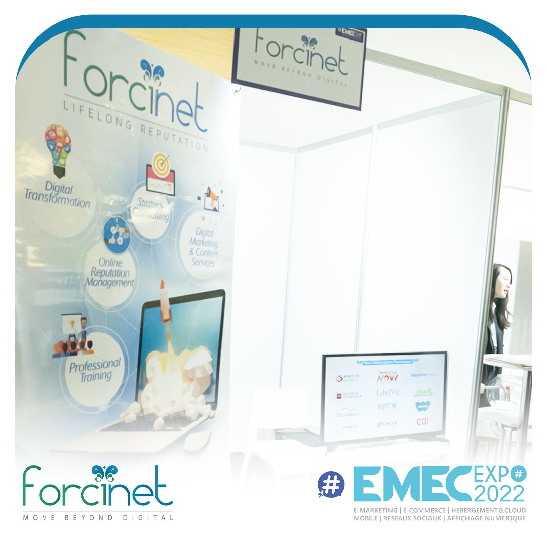 Forcinet's tweet photo. 📣 #MeetForcinet à l'EMEC EXPO aujourd'hui et demain à l'Hôtel Grand Mogador à #Casablanca
Obtenez votre badge de visiteur 👉 https://t.co/2VOKJxAYOZ

Notre #ForciTeam est là pour vous accueillir, discuter avec vous de vos projets digitaux.

#Forcinet 
#EMECExpo2022 https://t.co/7rOWP9DEGm