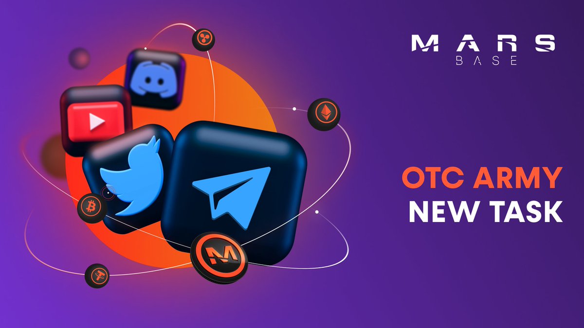 MARSBASEio's tweet photo. #OTCARMY 

⚡️ NEW TASK

💬 TELEGRAM GIVEAWAY 300$ 

1) Tag 2 friends 🙋‍♂️
2) Like 🧡 + Retweet 🔄
3) Join Telegram 
https://t.co/Jts0yklB4S

✅ COMPLETE other tasks AND WIN! 
https://t.co/Vj9ux0rihY

📄 DETAILS 
https://t.co/4W5sIvczJ9 https://t.co/Uz0W4XXn6i