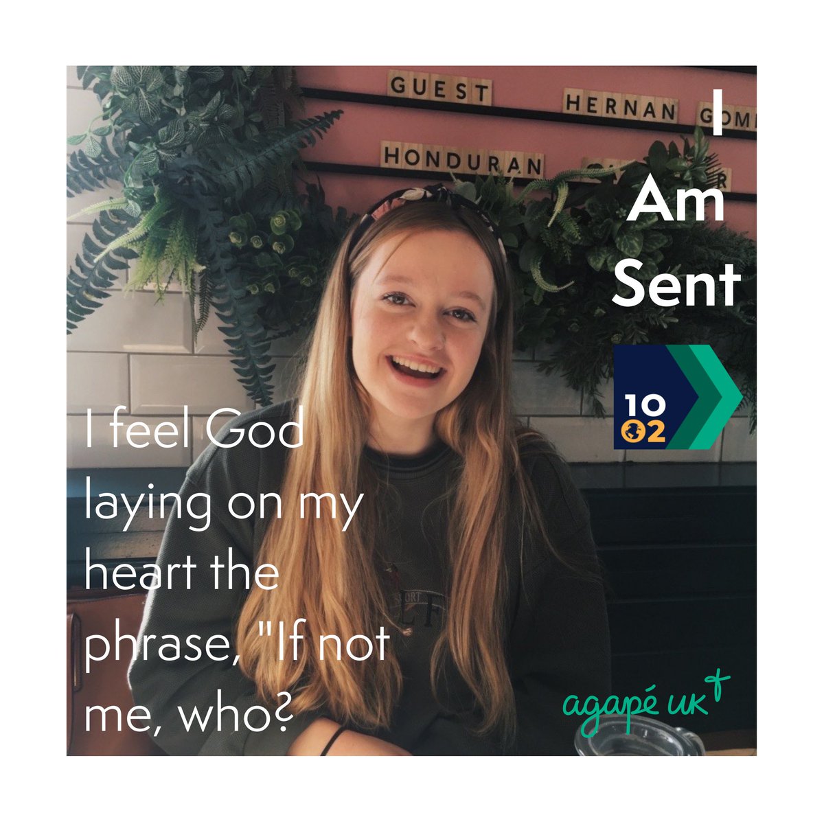 "The people and students I come into contact with might never meet another follower of Jesus ever again. If I don't try to show them Jesus, who will?"

Inspired? Go to agape.org.uk/10-02/

#iamsent #tenotwo #discovering #Jesus #together #action #joy #agapeuk
