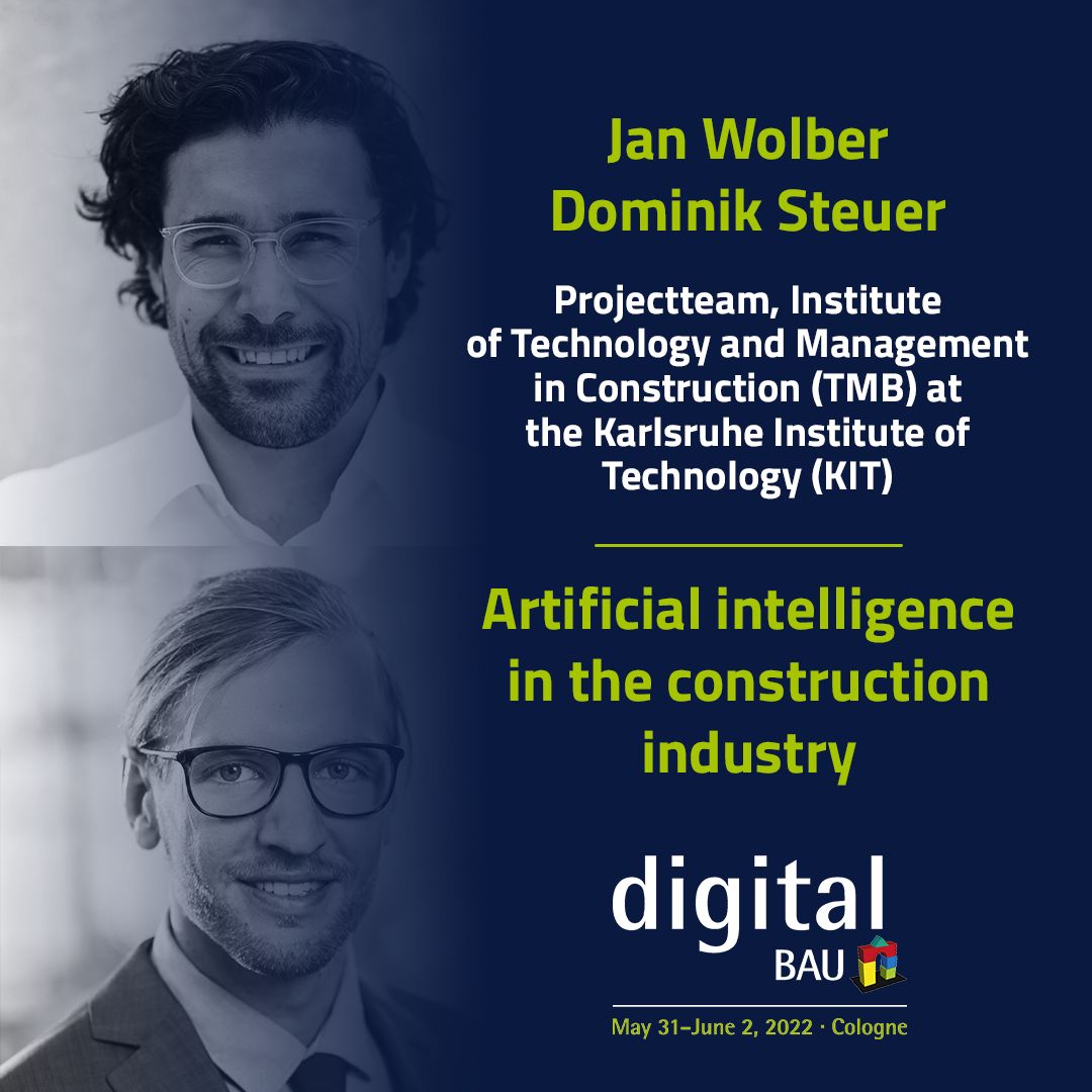 Jan Wolber &amp; Dominik Steuer sind unsere Experten auf dem Gebiet der Digitalisierung. Mit ihrem Vortrag „Künstliche Intelligenz in der Bauwirtschaft“ werden sie uns auf der diesjährigen <a href="/digital_bau/">digitalBAU</a> vertreten.
Date: 02. Juni in Köln
#artificialintelligence #construction