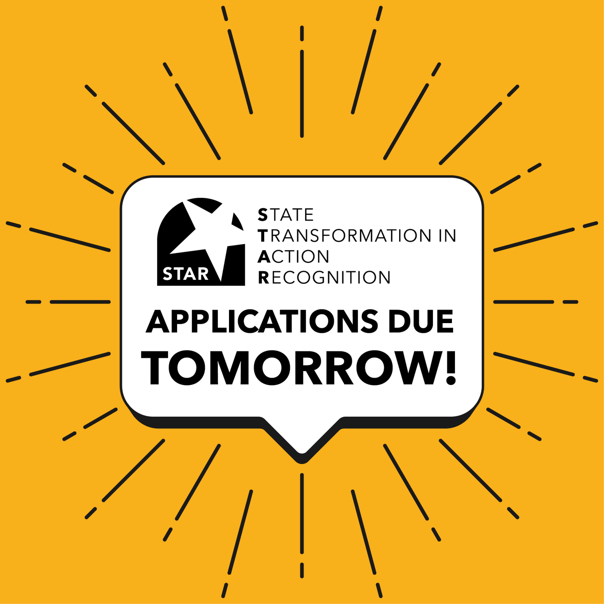 CSGSouth's tweet photo. 🚨TOMORROW is the deadline! 🚨

Submit a program you think is STAR worthy - and get honored this July at the Southern Legislative Conference!

Apply here: https://t.co/1ggxzHHNlS

#SLCOKC #stateprograms #recognition https://t.co/jCKvkaCFSr