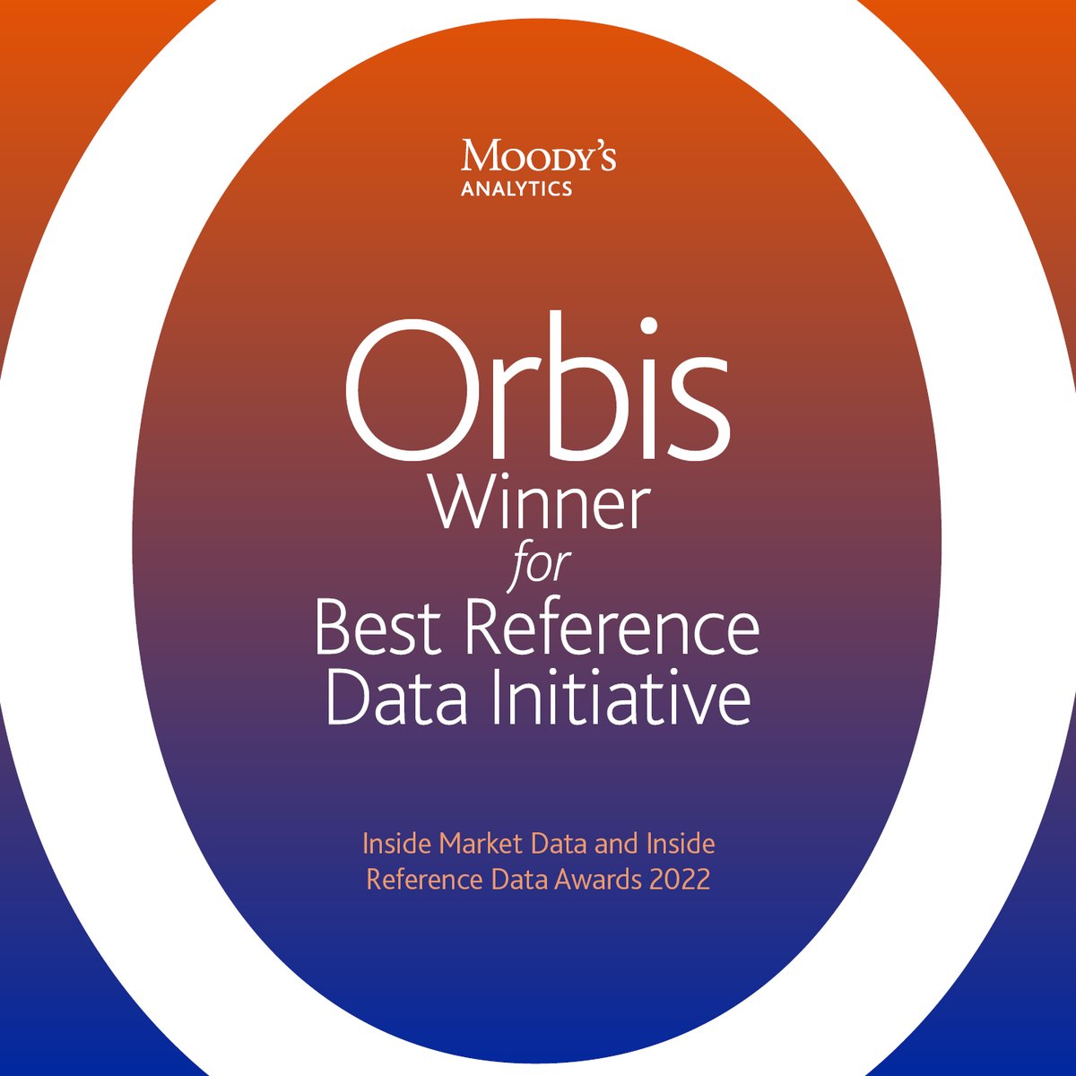 Orbis, a leading #entity #reference #data provider, has won Best Reference Data Initiative at the Inside Market Data and Inside Reference Data Awards 2022. Learn more: mdy.link/3Mrfh90