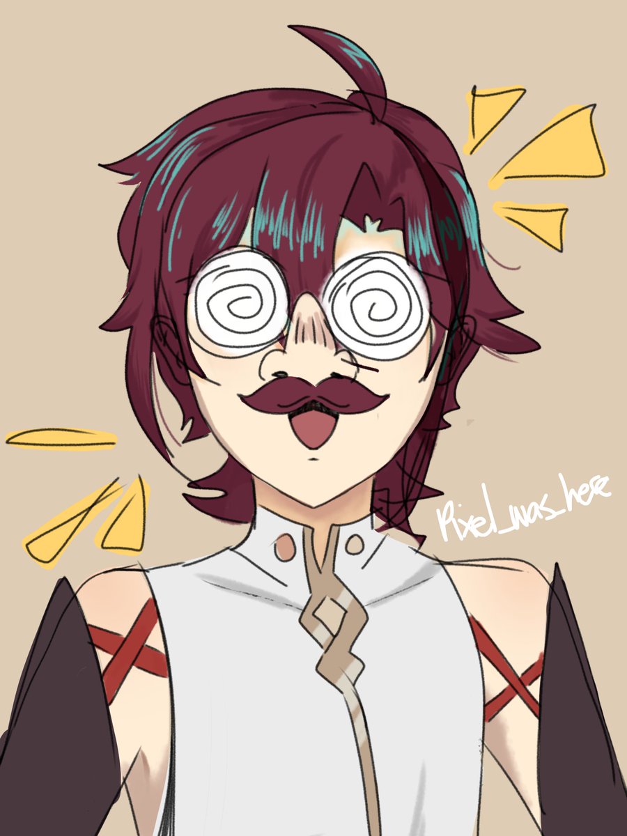 Melzplay's tweet photo. I keep thinking about Hairzou old leaks saying he has a moustache & had to draw it in my phone and suffering with my finger #Heizou #heizoufanart #an5mo https://t.co/BtXgakTQ1n