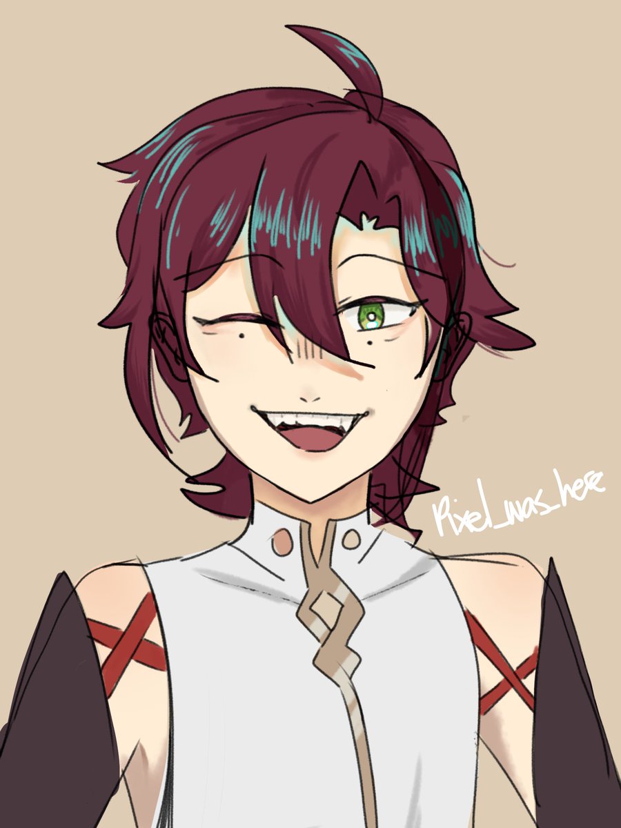 Melzplay's tweet photo. I keep thinking about Hairzou old leaks saying he has a moustache & had to draw it in my phone and suffering with my finger #Heizou #heizoufanart #an5mo https://t.co/BtXgakTQ1n