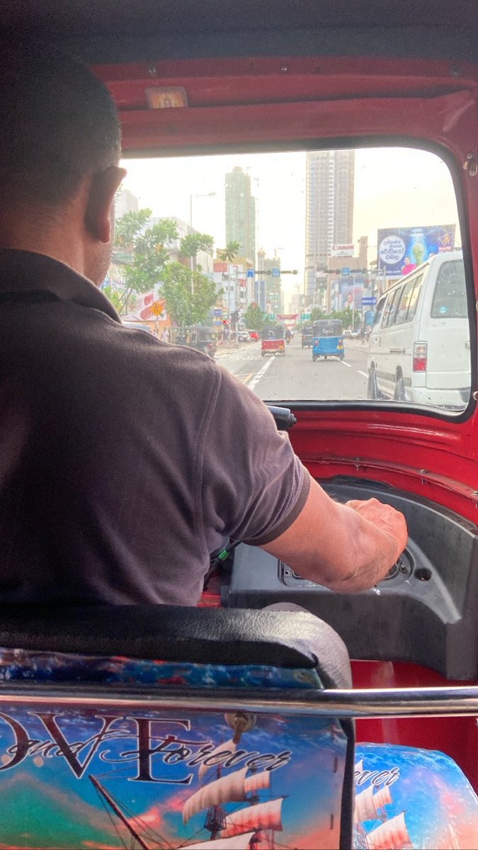 aneesahahamed's tweet photo. From where i was to get home, an uber tuk usually costs Rs.300-350 but as a result of inflation and the fuel shortage it now costs almost Rs.700. 
however, i wasn’t able to get an uber tuk at the time and instead managed to get a road tuk. https://t.co/XmW5mwdddN