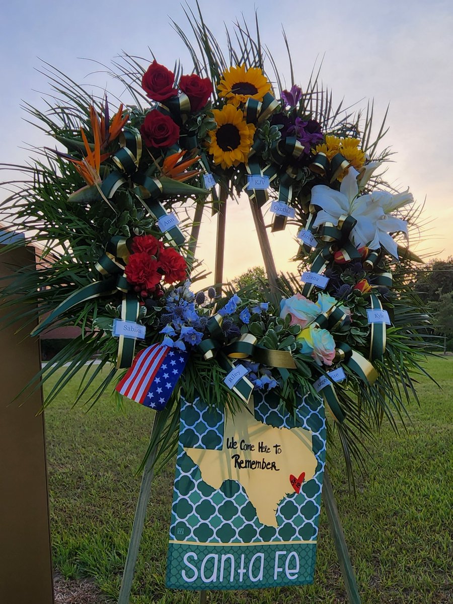 This morning, Club Hope, placed a wreath at the site of the Unfillable Chair in honor and remembrance of the ten lives lost on May 18, 2018. <a href="/SantaFeTEXASHS/">Santa Fe High School - Santa Fe, TX</a>