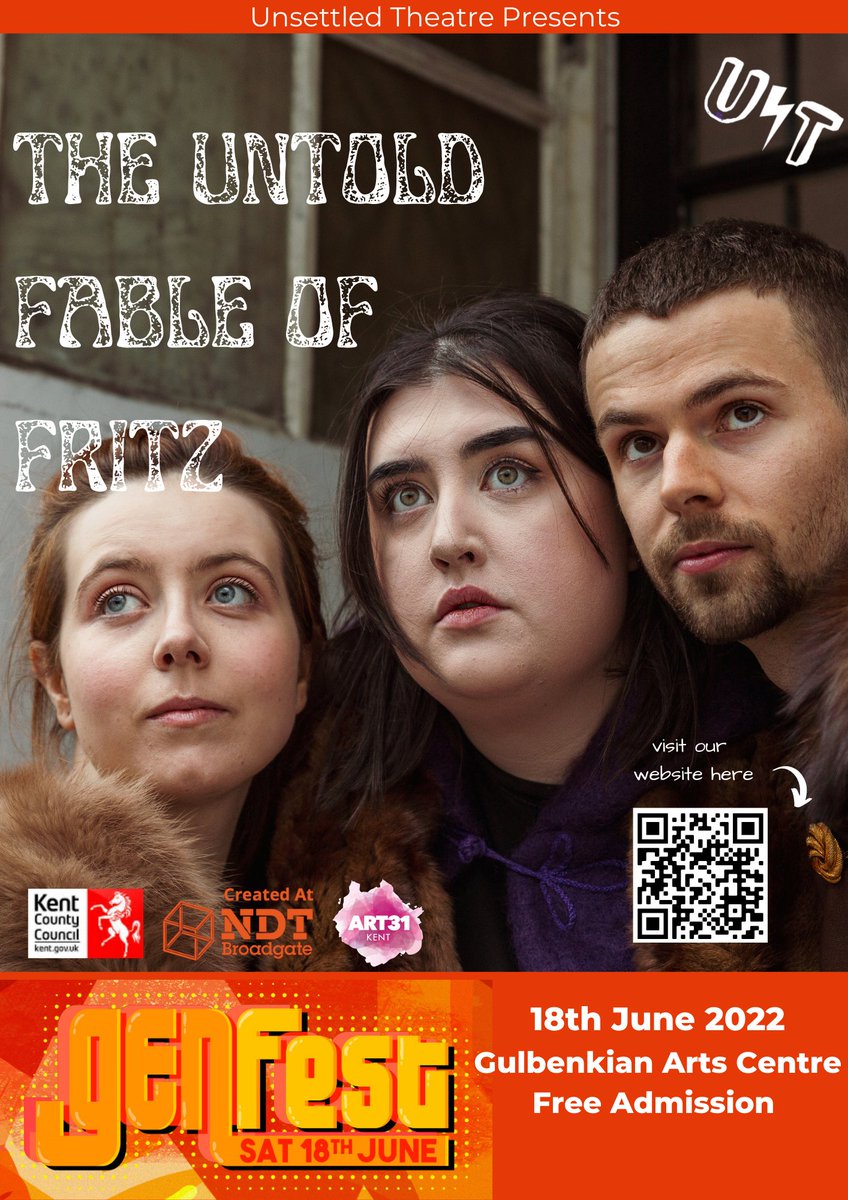 Art31Kent's tweet photo. ❄️To kick off our announcements for #GenFest2022 we have the amazing @unsettled_UNST doing a scratch performance of their show 'The Untold Fable of Fritz'. They will also be running a workshop on storytelling!🗣️
Book your free day-ticket: https://t.co/eL8Nm4R5Q5
@TheGulbenkian https://t.co/fn7dNs9QTY
