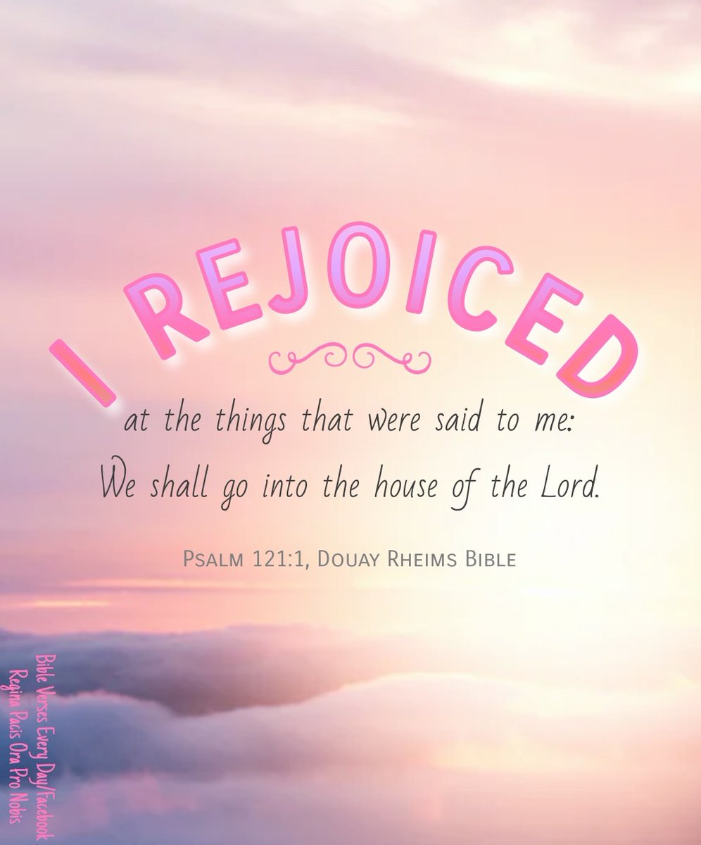 DouayRheims1's tweet photo. FROM THE MASS READINGS:

I rejoiced at the things that were said to me: We shall go into the house of the Lord. (Psalm 121:1, Douay Rheims Bible)
#Bible #BibleVerses #quote #Jesus #CatholicChurch #Christian #books #Twitter #bibleverseoftheday #God #heaven #WeekdayMass #Catholic https://t.co/71mHIZ7ll7