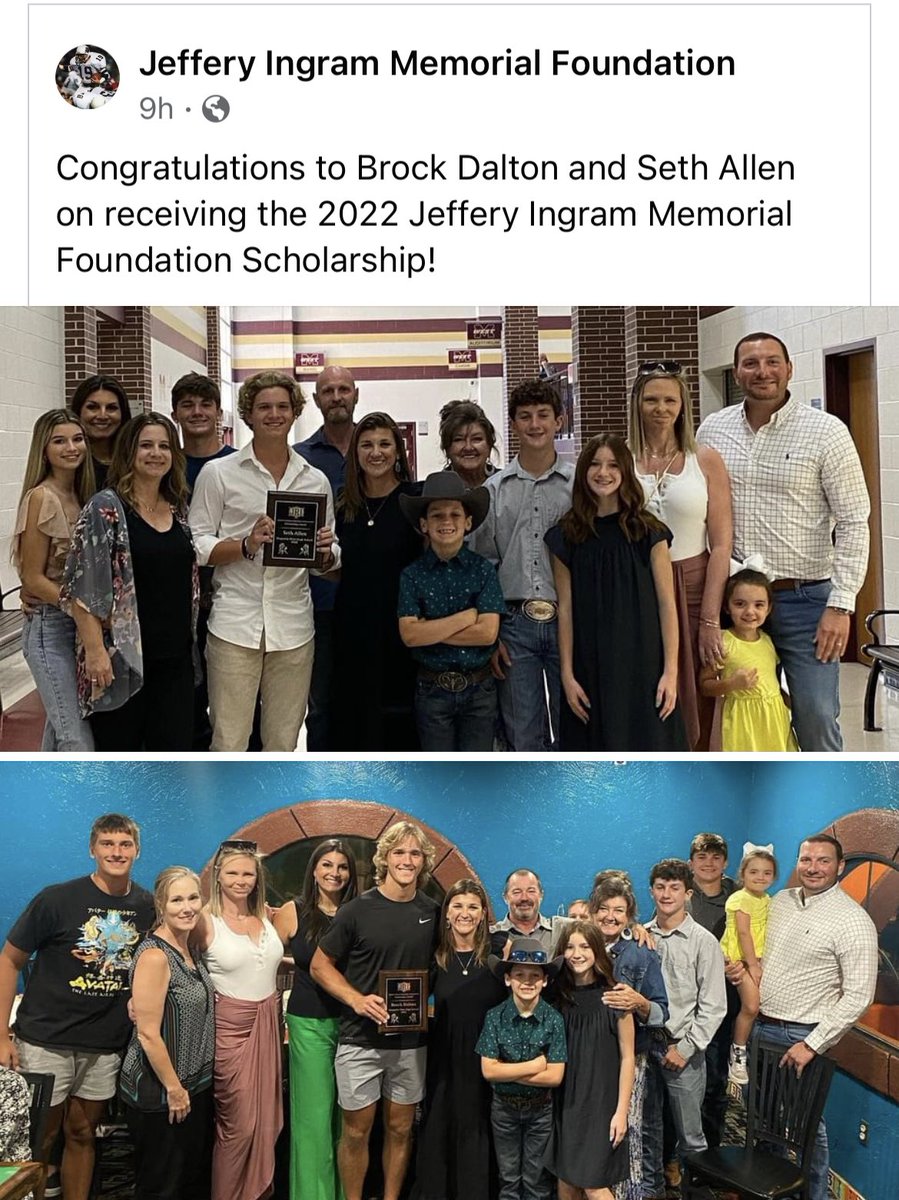 Congratulations to <a href="/_sethallen_/">Seth Allen</a> and <a href="/brockdalton03/">Brock Dalton</a> on their JRI scholarship. Both are exemplary athletes who are good smart young men. Fun fact- all three of us are born 11/24🎂 Both are off to play college ball. ⚾️🏈<a href="/MagWestBaseball/">Magnolia West Baseball</a> <a href="/MagWestFootball/">Mustang Football</a>  #westnation <a href="/Jmorley36/">Jason Morley</a>