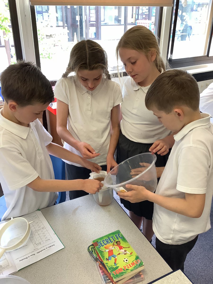 Year5tcps's tweet photo. Today, our super Scientists in 5J investigated dissolving and in 5A we were separating materials #scienceeducation https://t.co/iazZXWGu3x