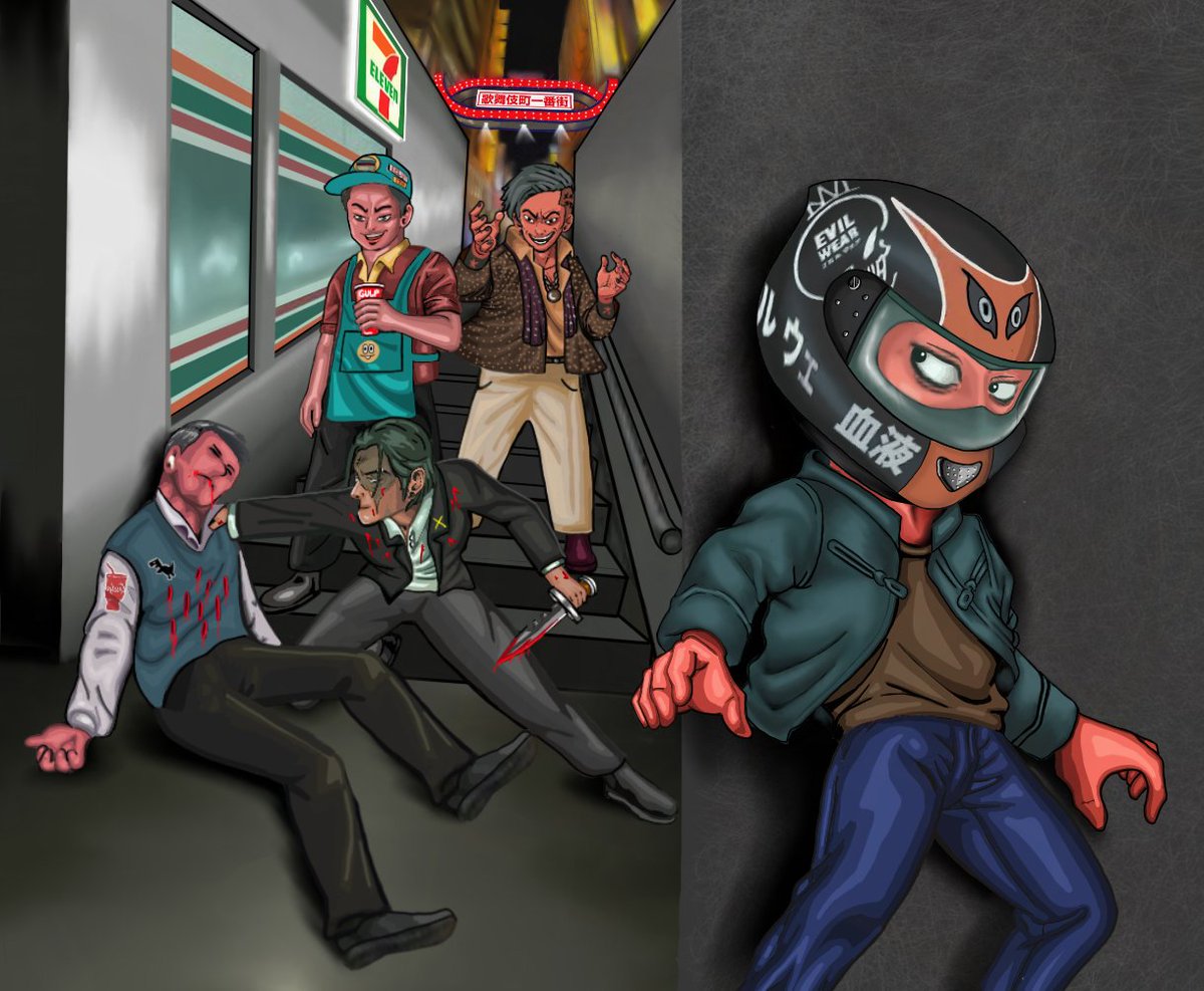 nftkrispykreme's tweet photo. Ted administered barbiturates into Gulp to make him unconscious so Stain could stab him nine times. They had no idea that one of the black blitz gang members had witnessed the scene, and that his boss, Chase, was a close associate of Gulp. (3/3) #GASisWATCHING #JKSPFanarts https://t.co/Ei3zcrJQU6