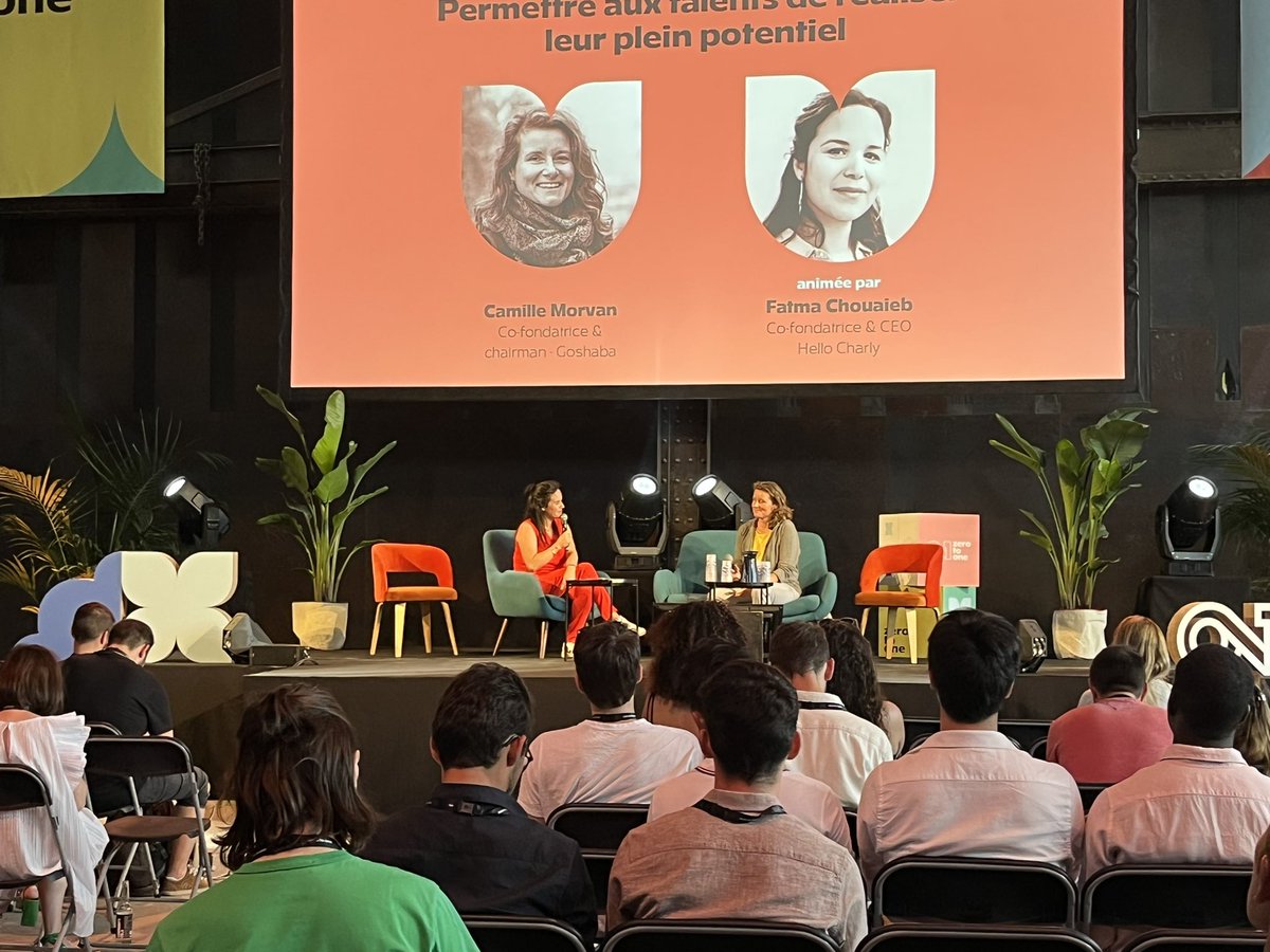 H7lyon's tweet photo. HOST - Permettre aux talents de réaliser leur plein potentiel 

Avec Camille Morvan, co-fondatrice et chairman de @GoshabaJobs 

Merci à @chouaiebfatma, co-fondatrice et CEO de @hellocharly_ pour l’animation de la conférence https://t.co/Zq6J3hKHCj