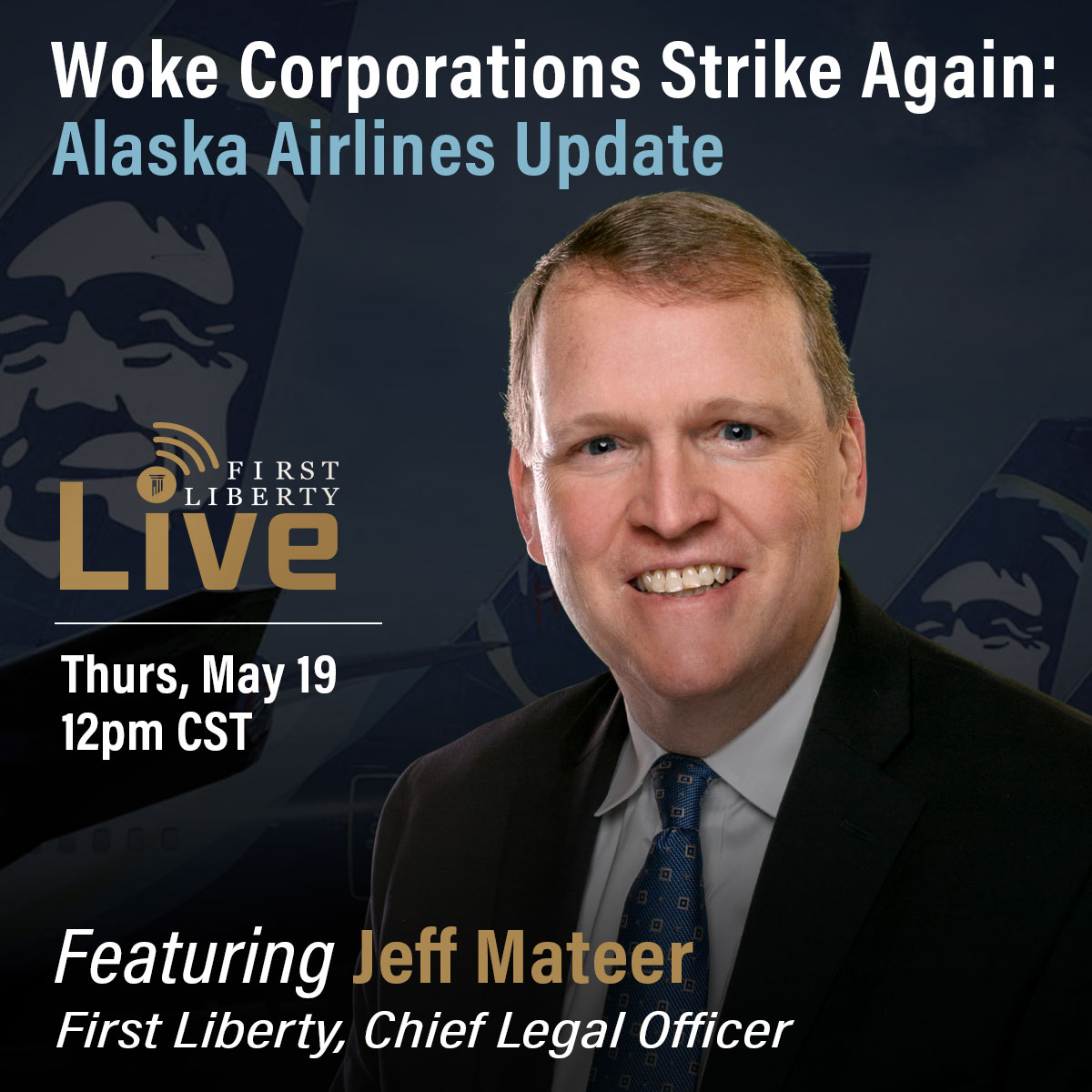firstliberty_'s tweet photo. We are standing up to #WokeCorporations
Tune in to "First Liberty Live!" this week to learn why » https://t.co/mbVQNWAE0O
•
#FirstLibertyLive #Woke #AlaskaAirlines #FirstintheFight #FirstLibertyInstitute #ReligiousLiberty https://t.co/jMuBHtLMe5