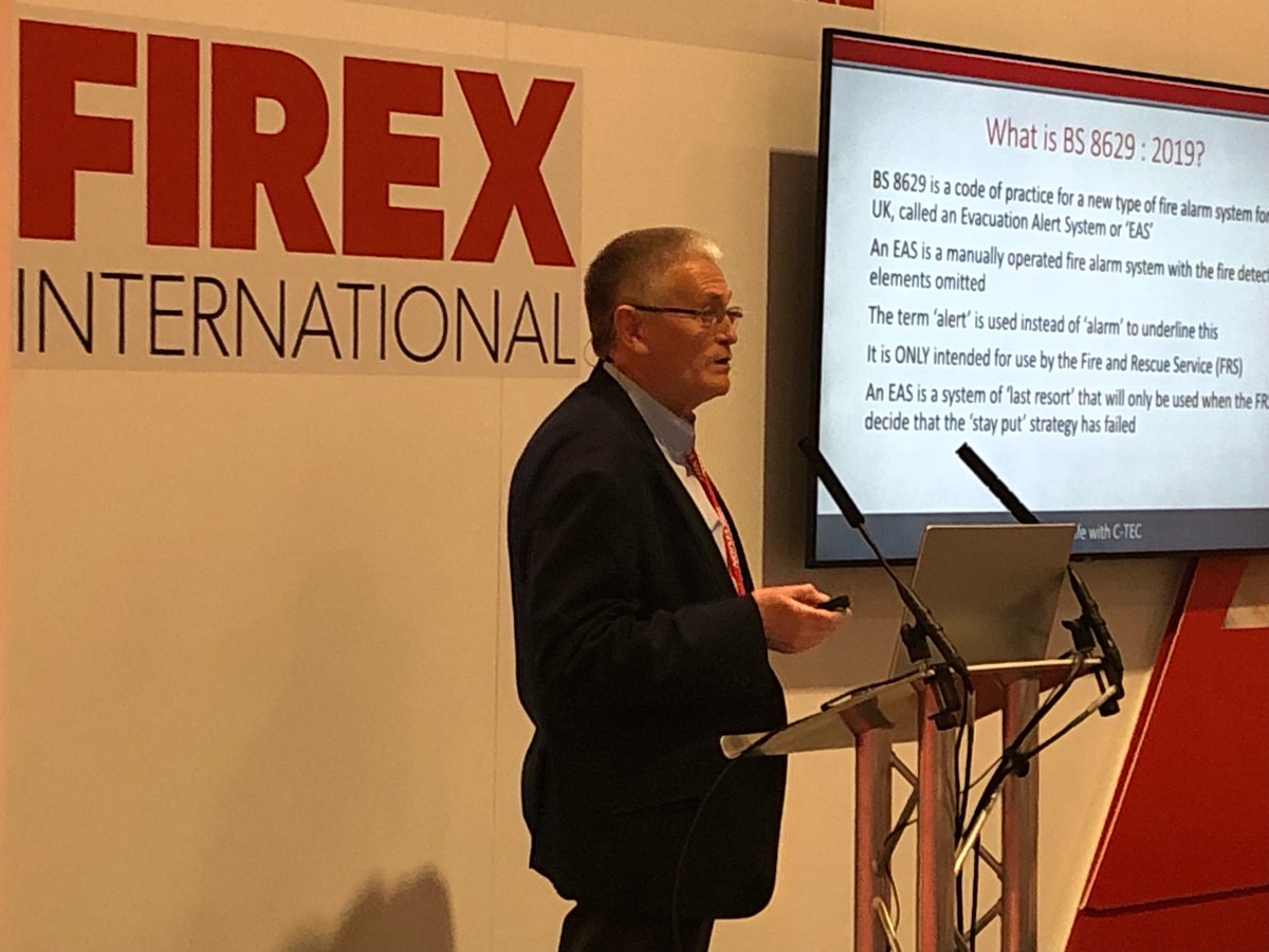 CTEC_UK's tweet photo. C-TEC’s Andy Scott presenting “Controlled evacuation – explaining BS 8629:2019” in the Expertise and Guidance Theatre. 
#firex2022 #bs8629 #evacalert #lifesafety https://t.co/OInMgg2jHQ