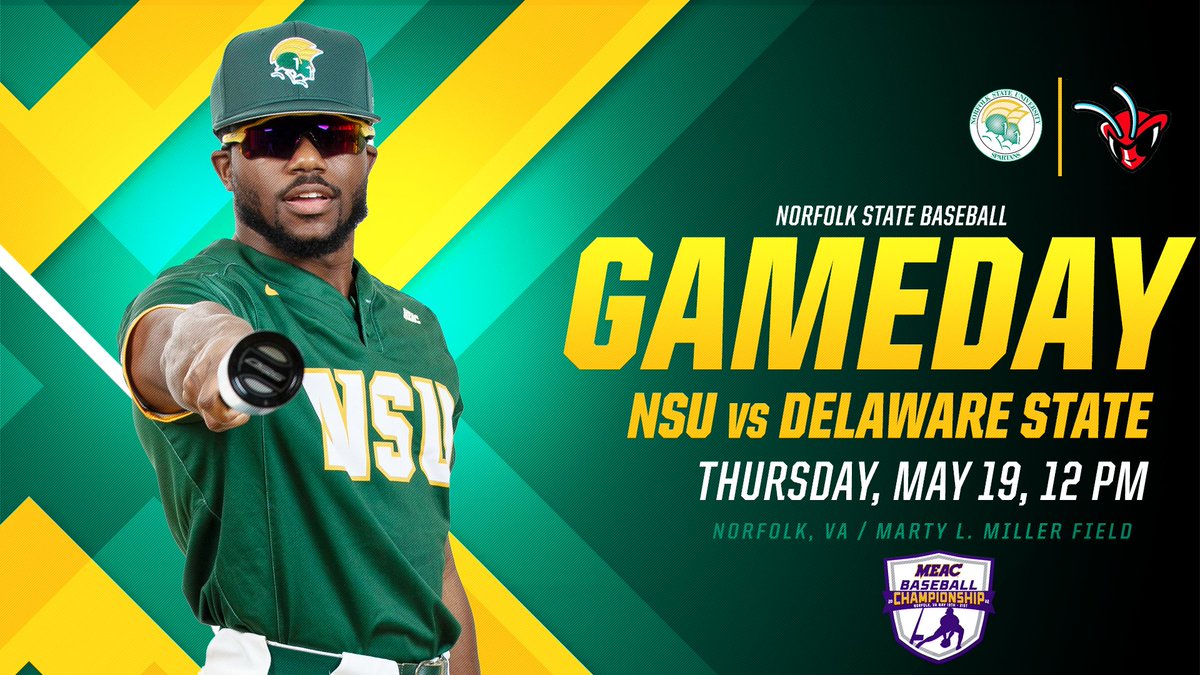 The quest for another 💍 starts today!

<a href="/MEACSports/">Mid-Eastern Athletic Conference</a> Baseball Championship

No. 4 <a href="/SpartanBSB/">Norfolk State Baseball</a> 🆚 No. 1 <a href="/DSUHornets/">Delaware St. Hornets</a>

🕛 12 PM
📍 Norfolk, Va.
🏟️ Marty L. Miller Field
📊 Live Stats | stats.statbroadcast.com/statmonitr/?id…
📰 Preview | nsuspartans.com/news/2022/5/16…

#SpartanStrong 💪