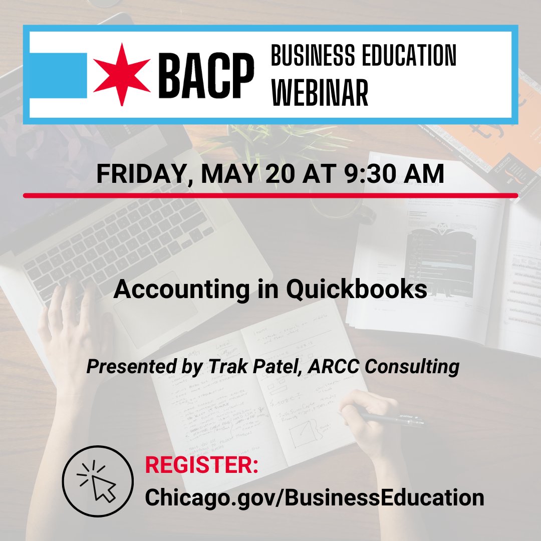 ChicagoBACP's tweet photo. 3 days of free webinars!

- TODAY: Chicago Dept. of Aviation presents "How to Open a Concession at @fly2midway &amp; @fly2ohare" 
- TMRW: A special #AANHPI entrepreneurship webinar
- FRIDAY: Accounting in @QuickBooks presented by @ARCCConsulting

Register at https://t.co/KnMX3Ui605 https://t.co/xn2TjvhXe0