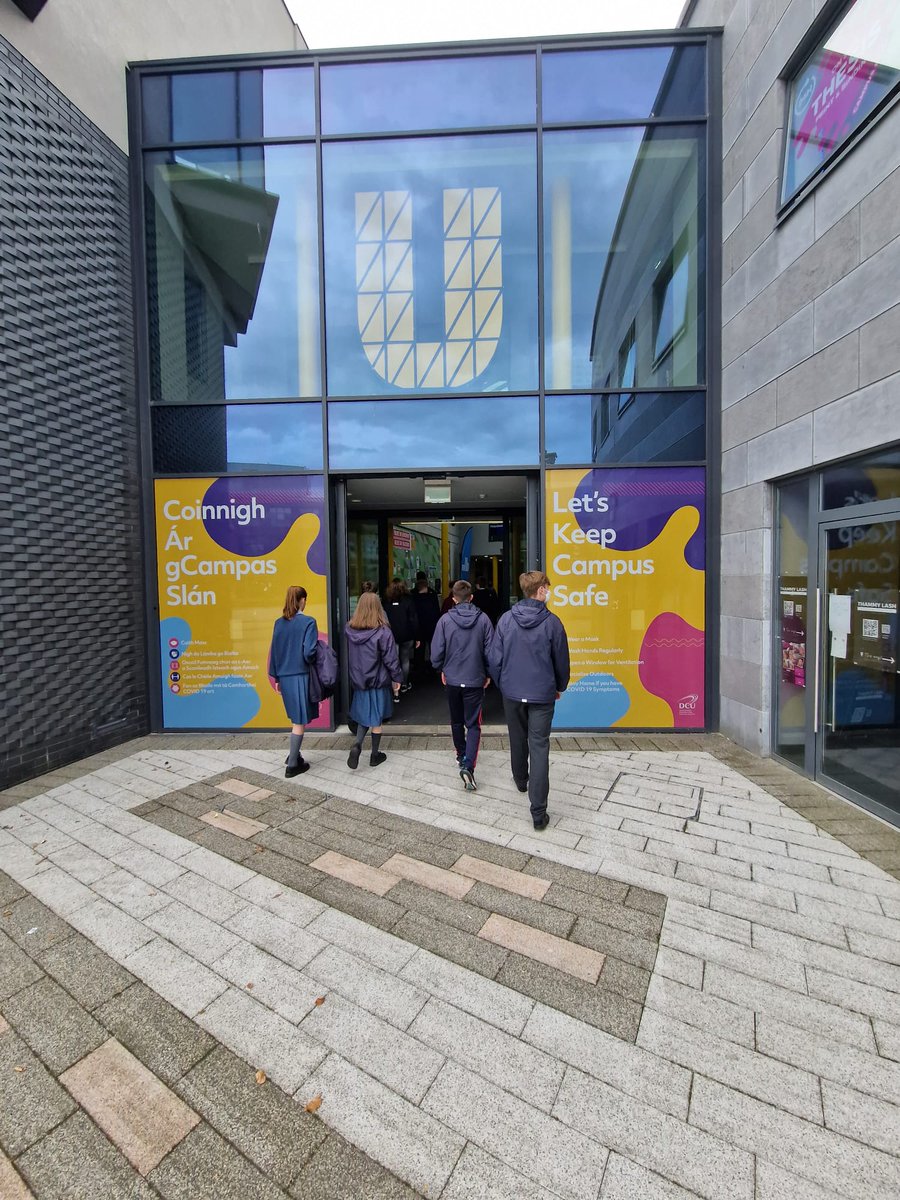 dcucomputing's tweet photo. Our week 2 #ComputeTY students had a great time exploring our campus๐ถโโ๏ธ๐ถโโ๏ธThey got to experience what it would be like to be a real @DCU student. Thanks to our fantastic students for organising these campus tours ๐
#CodingCamp #WeAreDCU
#WomenOnWalls https://t.co/qp8kOFqK7B