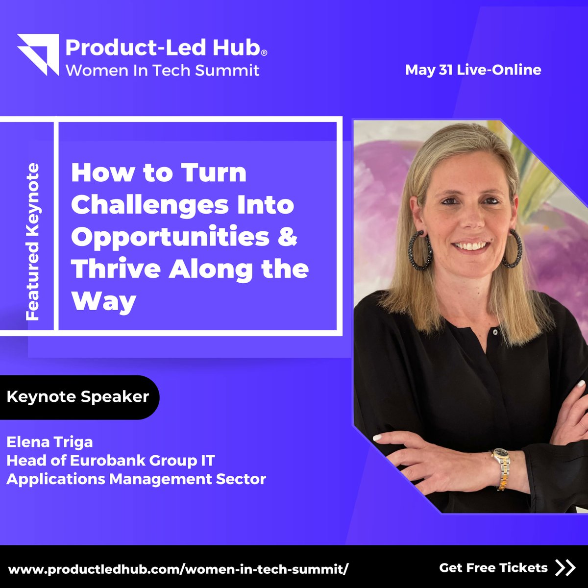 Elena Triga, Head of @Eurobank_Group  IT Applications Management Sector will discuss her career path by referring to the challenges women in tech can face and how to overcome them buff.ly/3PfUiId #womenintech #productledgrowthhub #womenintechnology #career #womenledgrowth