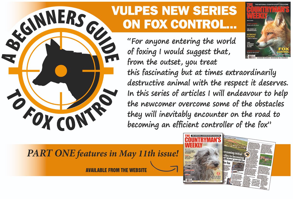 CountrymansW's tweet photo. VULPES new series on FOX CONTROL - part two inside this week's issue!
https://t.co/SHoHNvDea4
#fox #foxes #foxcontrol #vermin #vermincontrol https://t.co/k5FnSkolCp