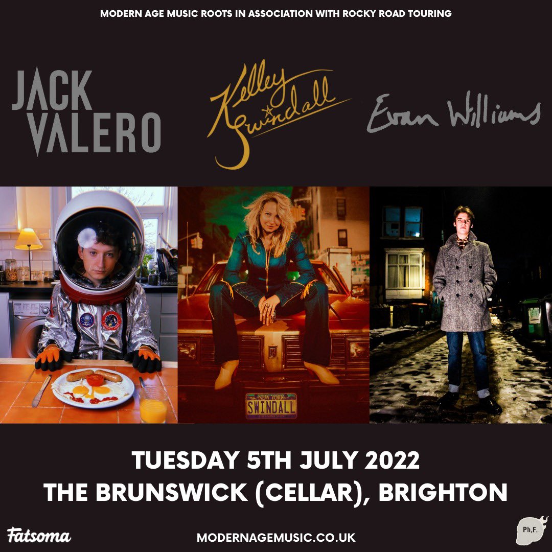 ModernAgeMgt's tweet image. #NewShow @JackValeroMusic + #KelleySwindall &amp;amp;  #EvanWillams - headline @Brunswickpub cellar on 5th July 2022 💥

🎟 Tickets on sale NOW: fatso.ma/VRFe
