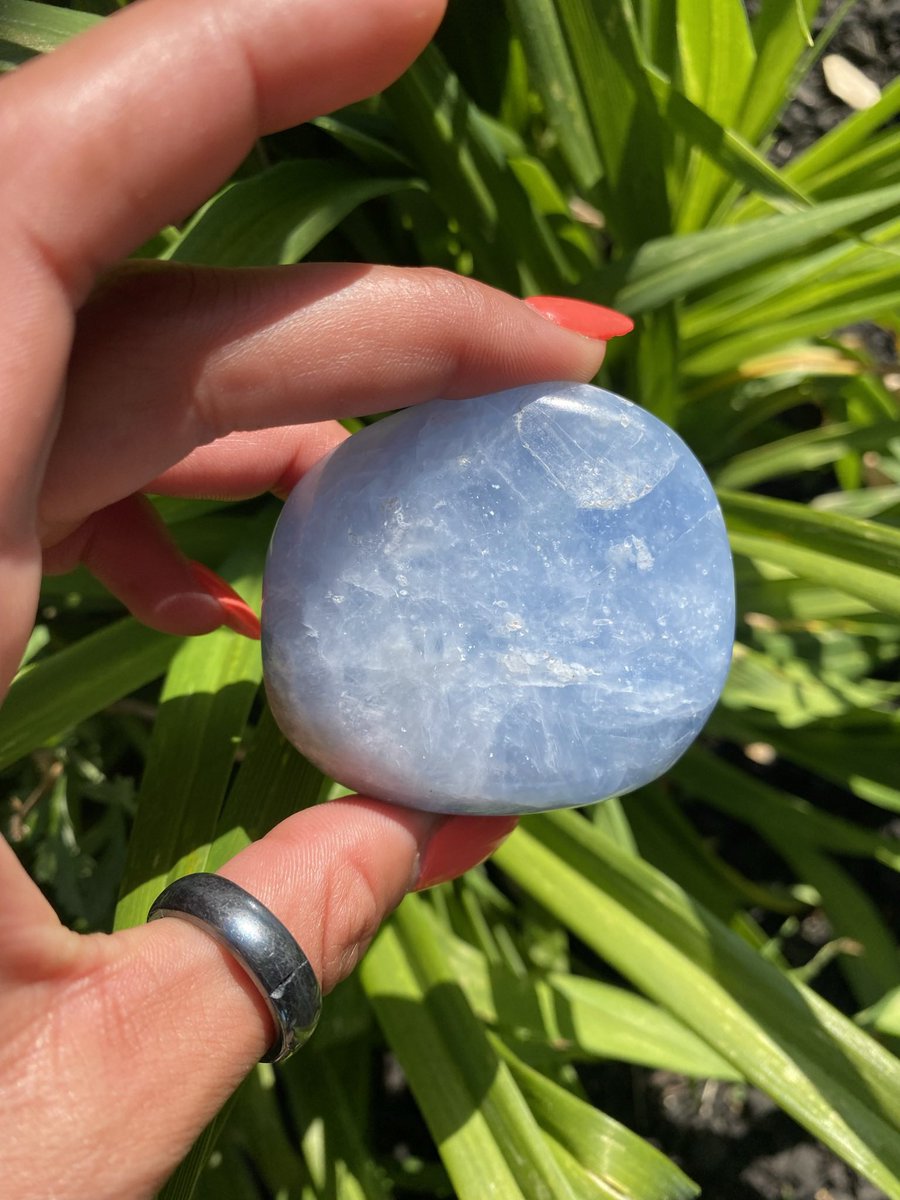 Energyrites's tweet photo. My crystal for today, Blue Calcite Palm Stone 💙 ☺️ what crystal  did you choose today? https://t.co/QqnEWql3sA