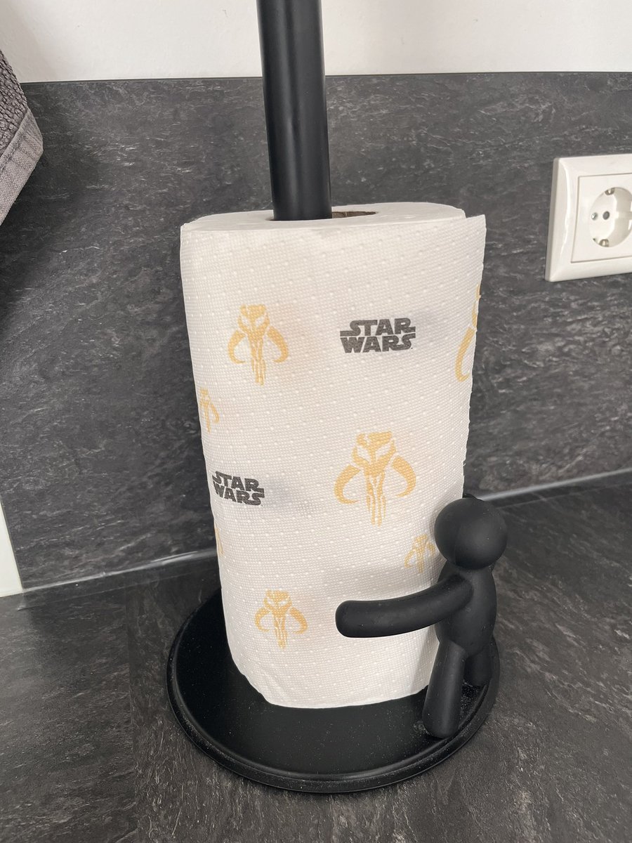 Just made a coffee and noticed my wife brought Mandalorian kitchen towels for us. This is the way! #Mandalorian