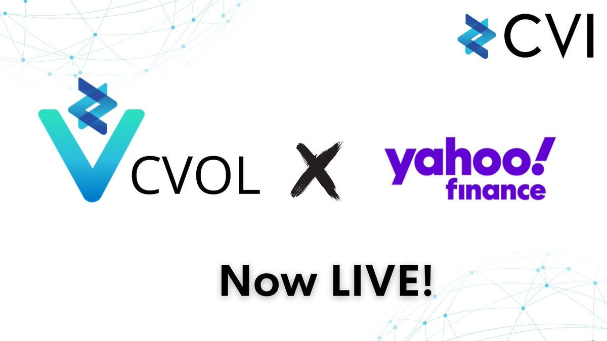 CVOL is Now Live on @YahooFinance ⭐️ We are pleased to inform that Yahoo  Finance has featured CVOL on their Charts & News platform 📊 more details  👉🏻 https://t.co/JyqGJJecFe Through Yahoo, CVI
