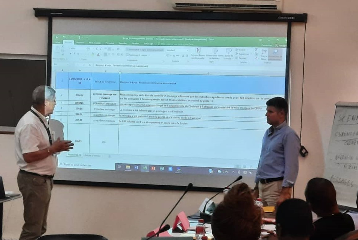 CoopSecuDefense's tweet photo. 🇫🇷🇧🇯 France-Bénin

👨🏿‍✈️Formation sur l'organisation d'exercices de gestion de crise à l'Agence nationale de l'#aviationcivile du #Bénin pour 20 stagiaires africains 🌍

✈️La Cellule régionale d’appui à la sûreté de l’aviation civile (#CRASAC🇫🇷) et l'@enacfrance à la manœuvre ! https://t.co/RKx4gLR9FN
