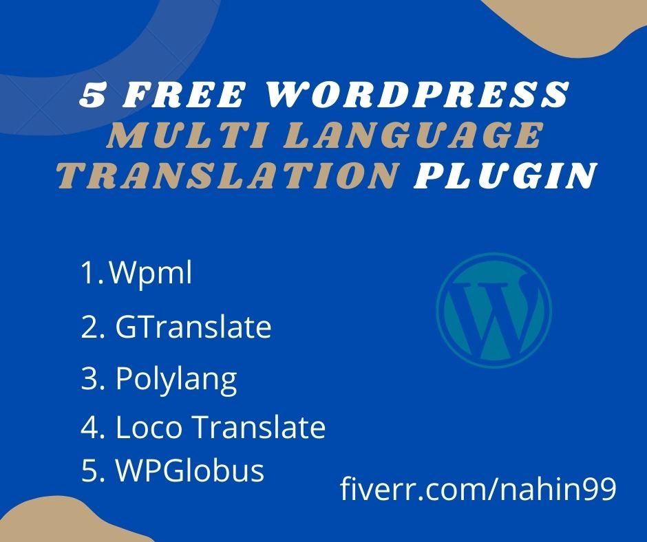 mdnahin99's tweet photo. 👉 5 Free WordPress Multi-Language Translation Plugin

1. Wpml 
2. GTranslate
3. Polylang
4. Loco Translate
5. WPGlobus

Get Professional E-commerce development service:
Fiverr: https://t.co/dQNm6EoTuz
Upwork: https://t.co/omxtB6cDYc

#woocommerce #woocommerceexpert #webdeveloper https://t.co/J4x4CWYj3O